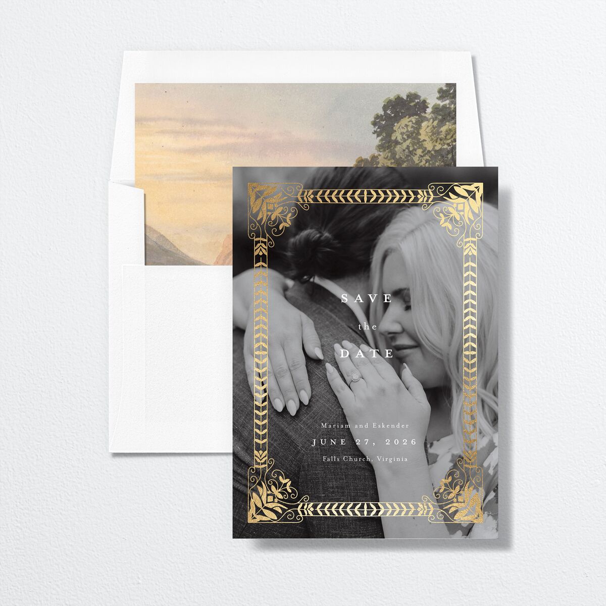Medieval Elegance Save the Date Cards Gold Regency Signature smooth No