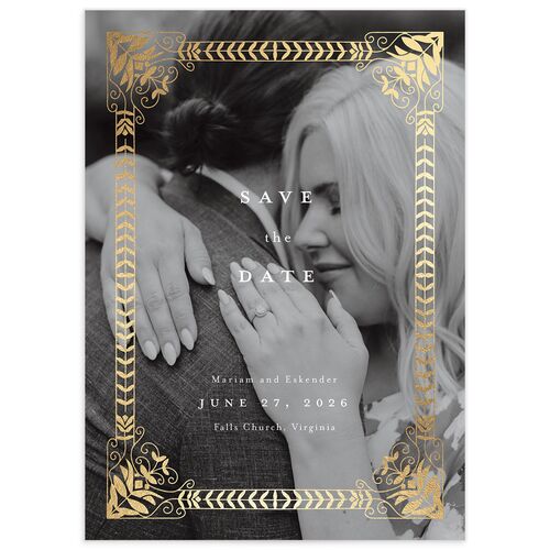 Medieval Elegance Save the Date Cards - Purple