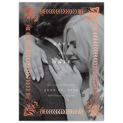 Medieval Elegance Save the Date Cards Rose Gold Regency Signature smooth No