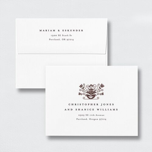 Medieval Elegance Thank You Card Envelopes White Standard Regency Both Recipient and Return Addresses