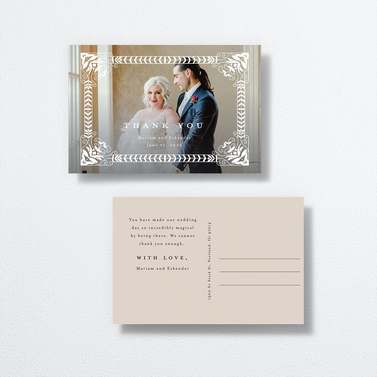 Medieval Elegance Thank You Postcards Regency