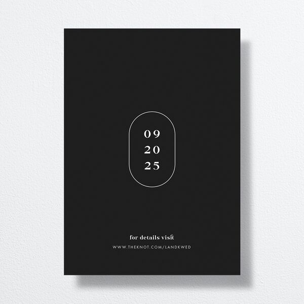 Modern Ellipse Save The Date Cards Midnight Signature smooth No