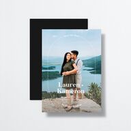 Modern Ellipse Save The Date Cards Midnight Signature smooth No
