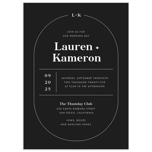 Modern Ellipse Wedding Invitations Midnight Signature No