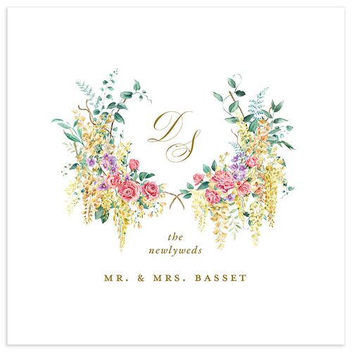 Formal Wisteria Garden Crest Luncheon Napkins by Bridgerton Deep Lake Napkin Uncoined