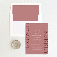 Modern Reflection Rehearsal Dinner Invitations Burgundy Signature