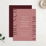 Modern Reflection Rehearsal Dinner Invitations Burgundy Signature