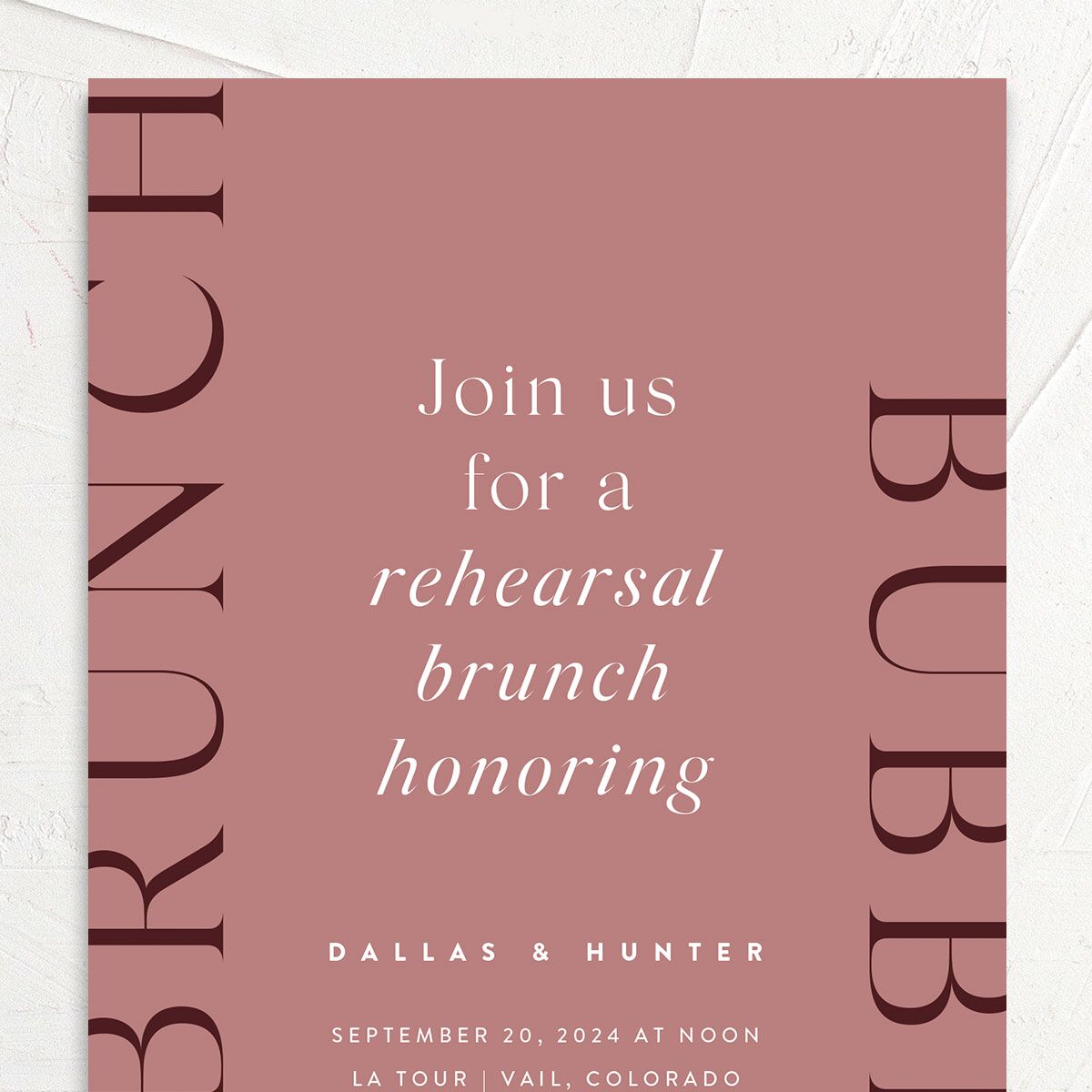 Modern Reflection Rehearsal Dinner Invitations Burgundy Signature