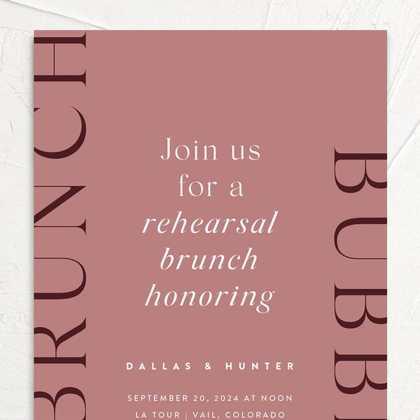 Modern Reflection Rehearsal Dinner Invitations Burgundy Signature
