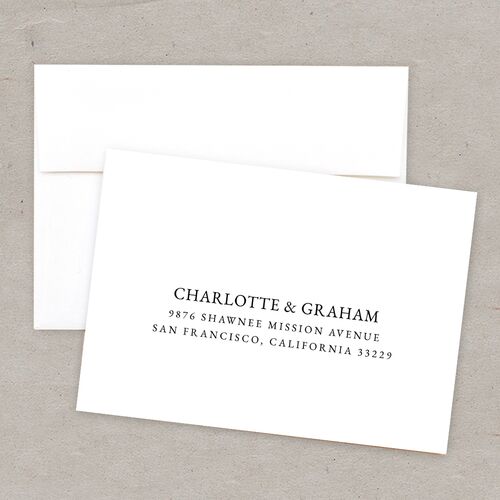Modern Retro Wedding Response Card Standard Envelopes White Standard Pink Cotton Return Address Signature