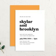 Modern Retro Wedding Invitations Midnight Signature No