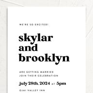 Modern Retro Wedding Invitations Midnight Signature No