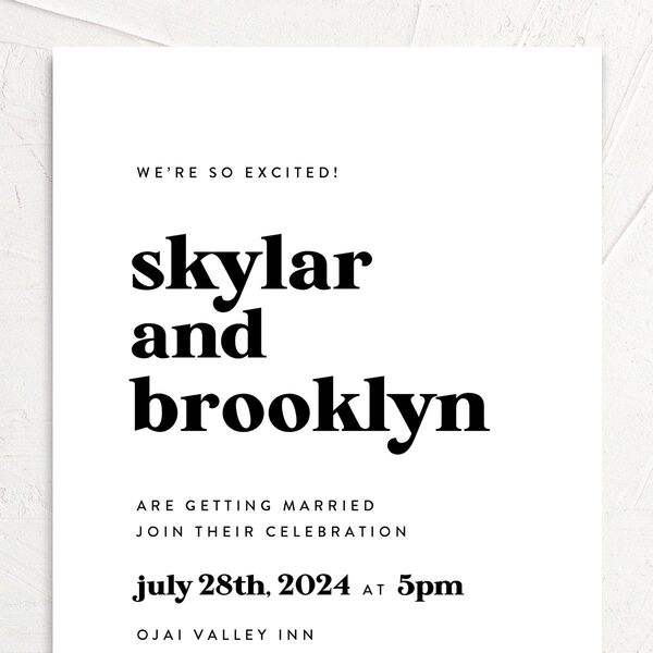 Modern Retro Wedding Invitations Midnight Signature No