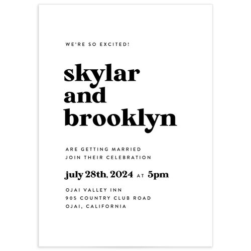 Modern Retro Wedding Invitations Midnight Signature No