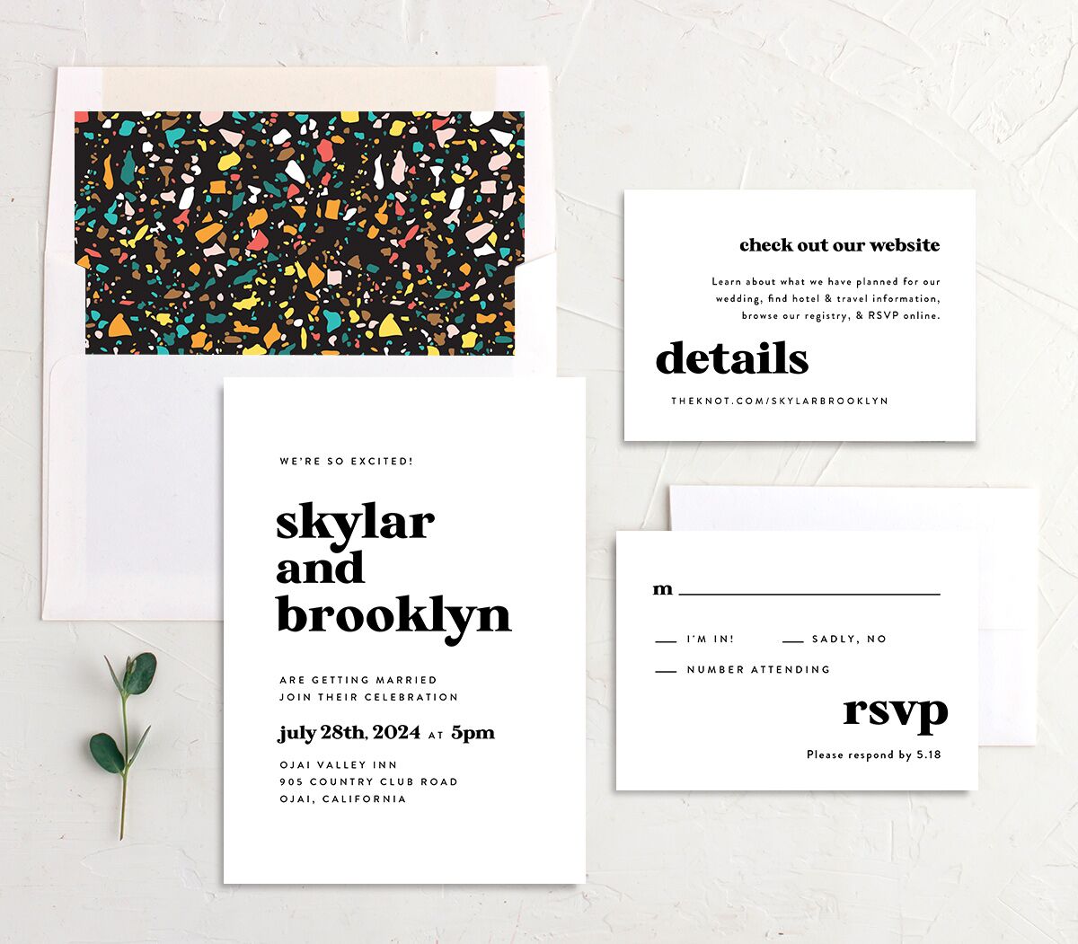 Modern Retro Wedding Invitations Midnight Signature No
