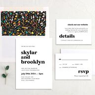 Modern Retro Wedding Invitations Midnight Signature No