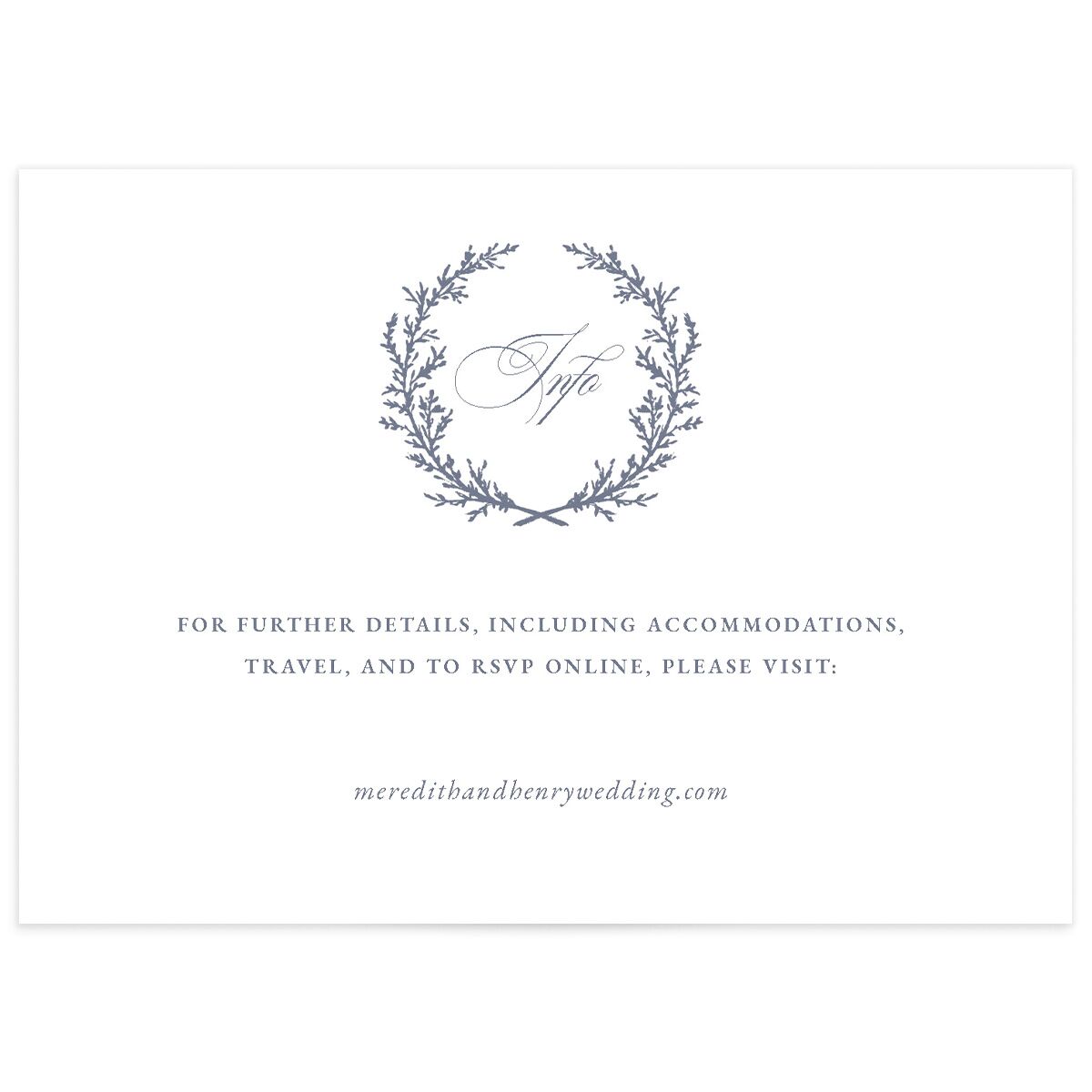 Monogram Branches Wedding Enclosure Cards