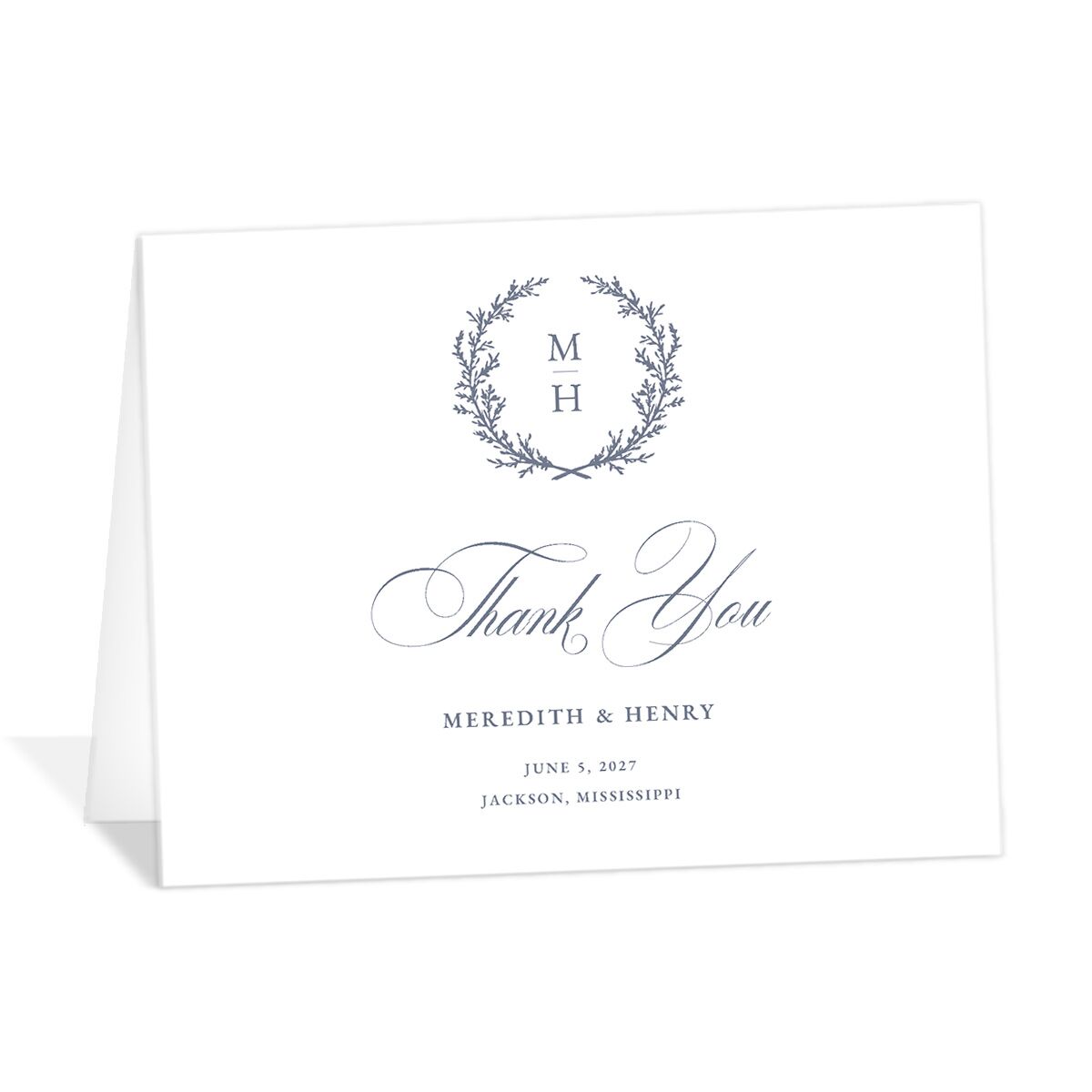Monogram Branches Thank You Cards