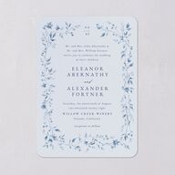 Timeless Floral Wedding Invitations Dusty Blue Signature Blank No Rounded