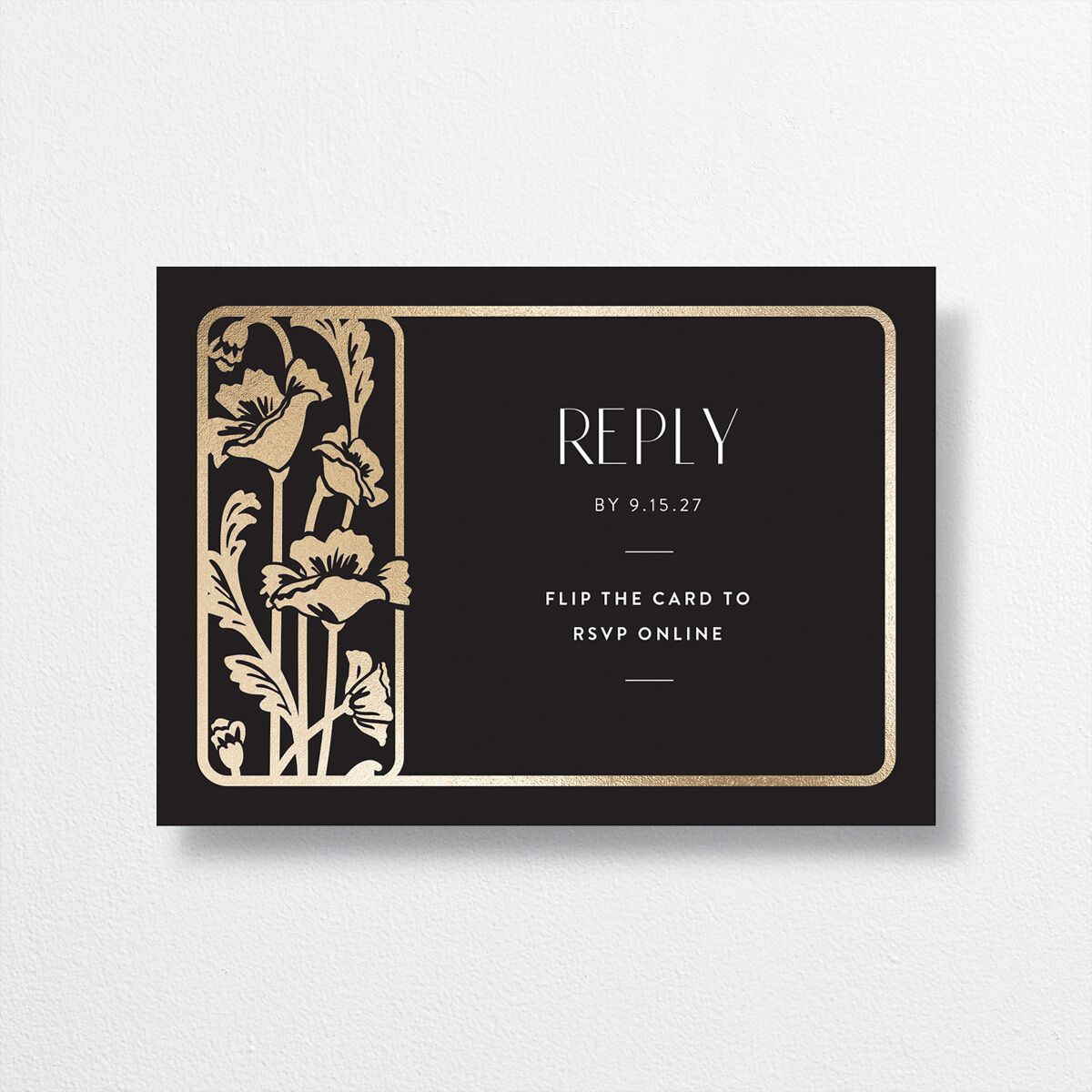 Gilded Nouveau Wedding Response Cards — view 1