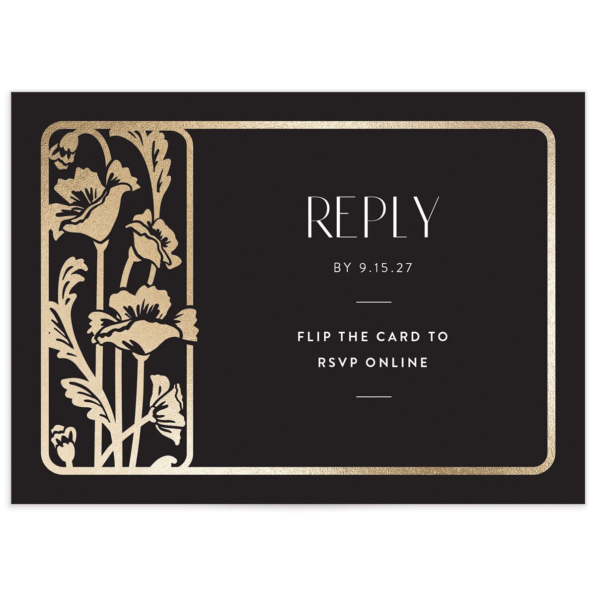 Gilded Nouveau Wedding Response Cards