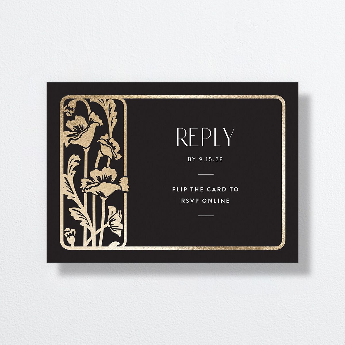 Gilded Nouveau Wedding Response Cards Gold Licorice Signature Standard