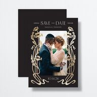 Gilded Nouveau Save the Date Cards Gold Licorice Signature smooth No Standard