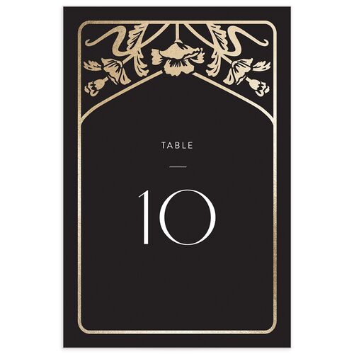 Gilded Nouveau Table Numbers - Black