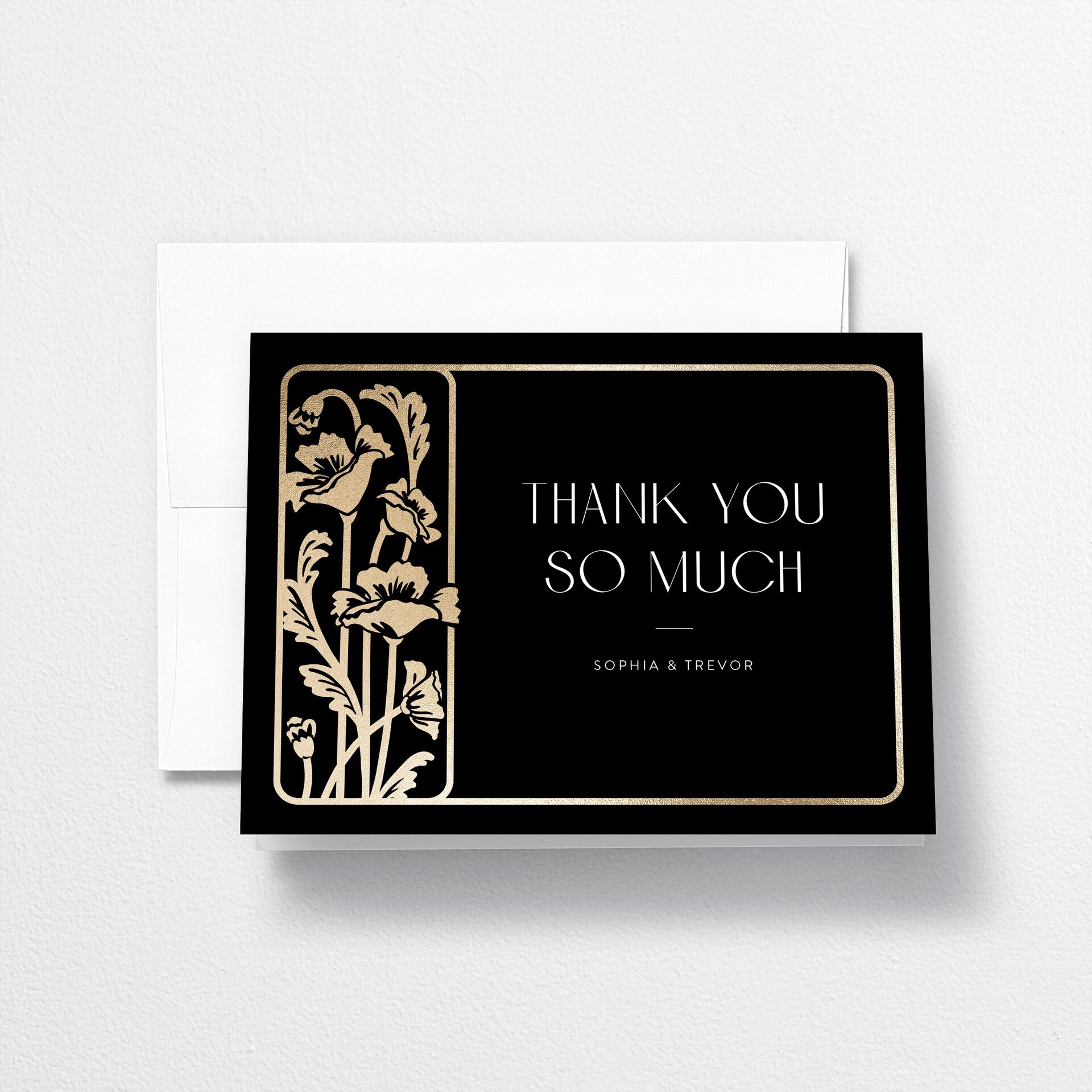 Gilded Nouveau Thank You Cards — view 1