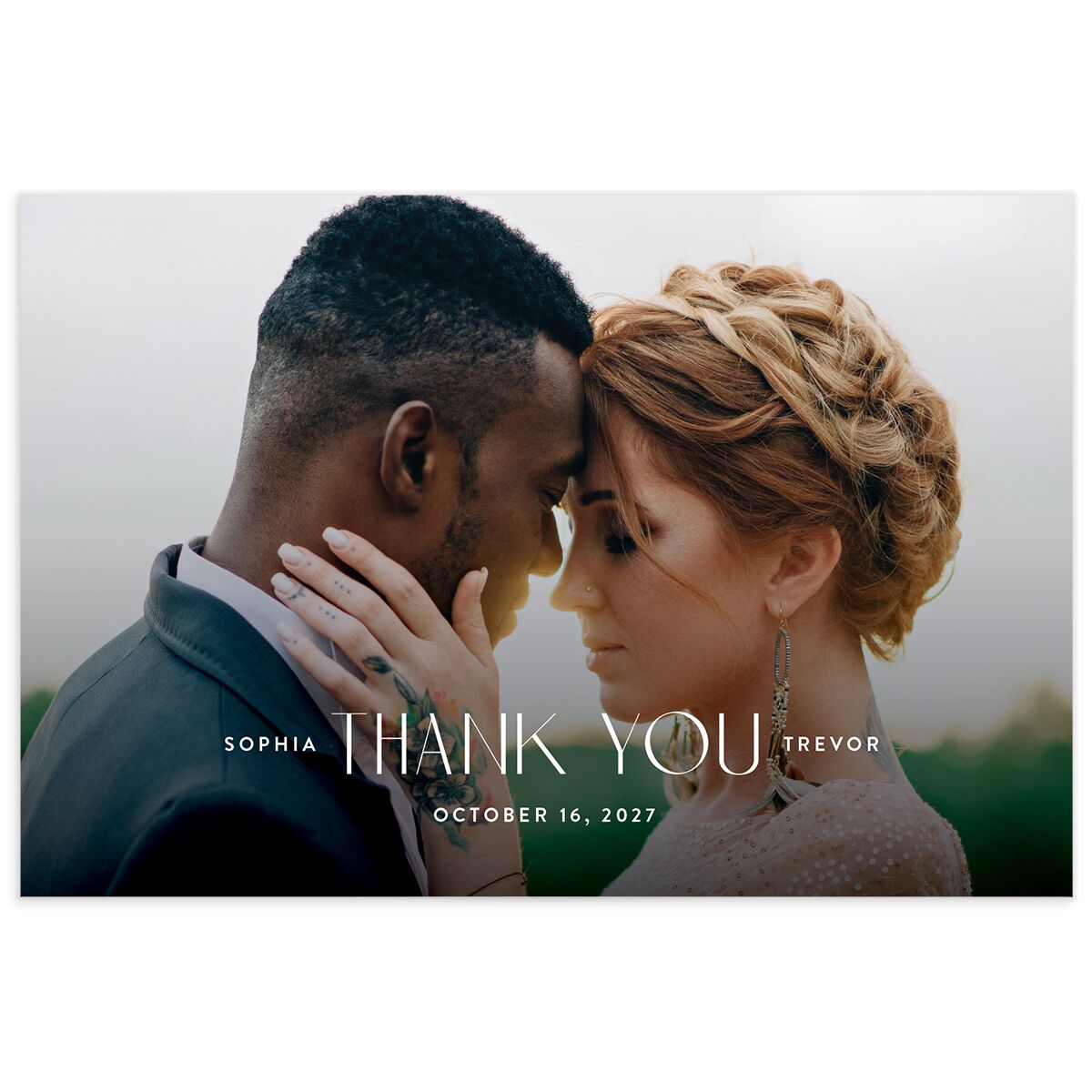 Gilded Nouveau Thank You Postcards