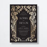 Gilded Nouveau Wedding Invitations Gold Licorice Signature No Standard