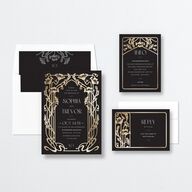 Gilded Nouveau Wedding Invitations Gold Licorice Signature No Standard