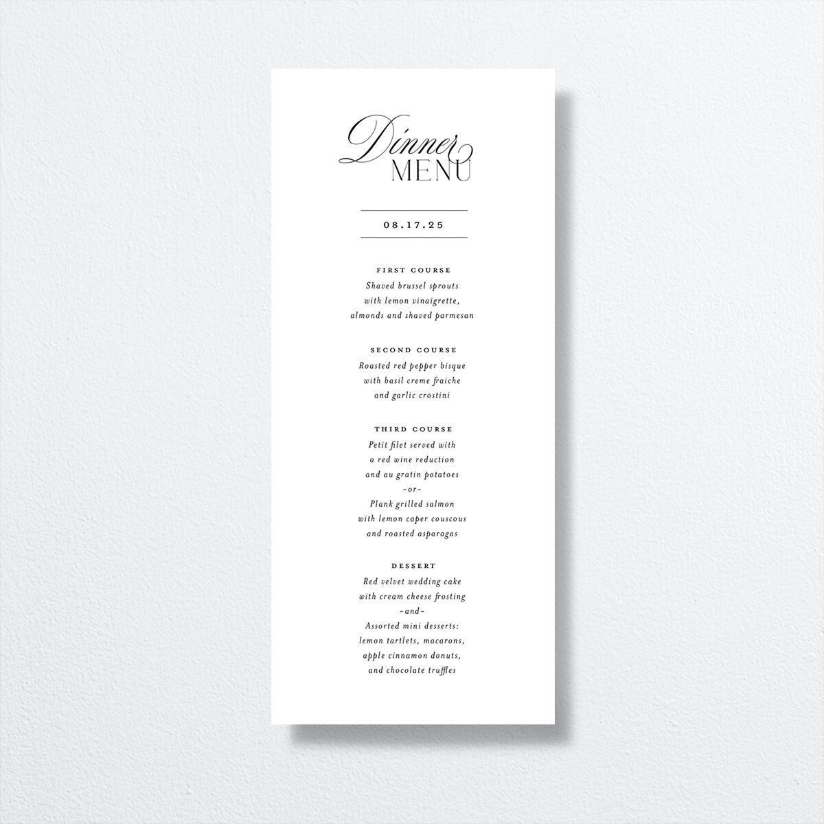 Opposites Attract Menus Licorice Signature