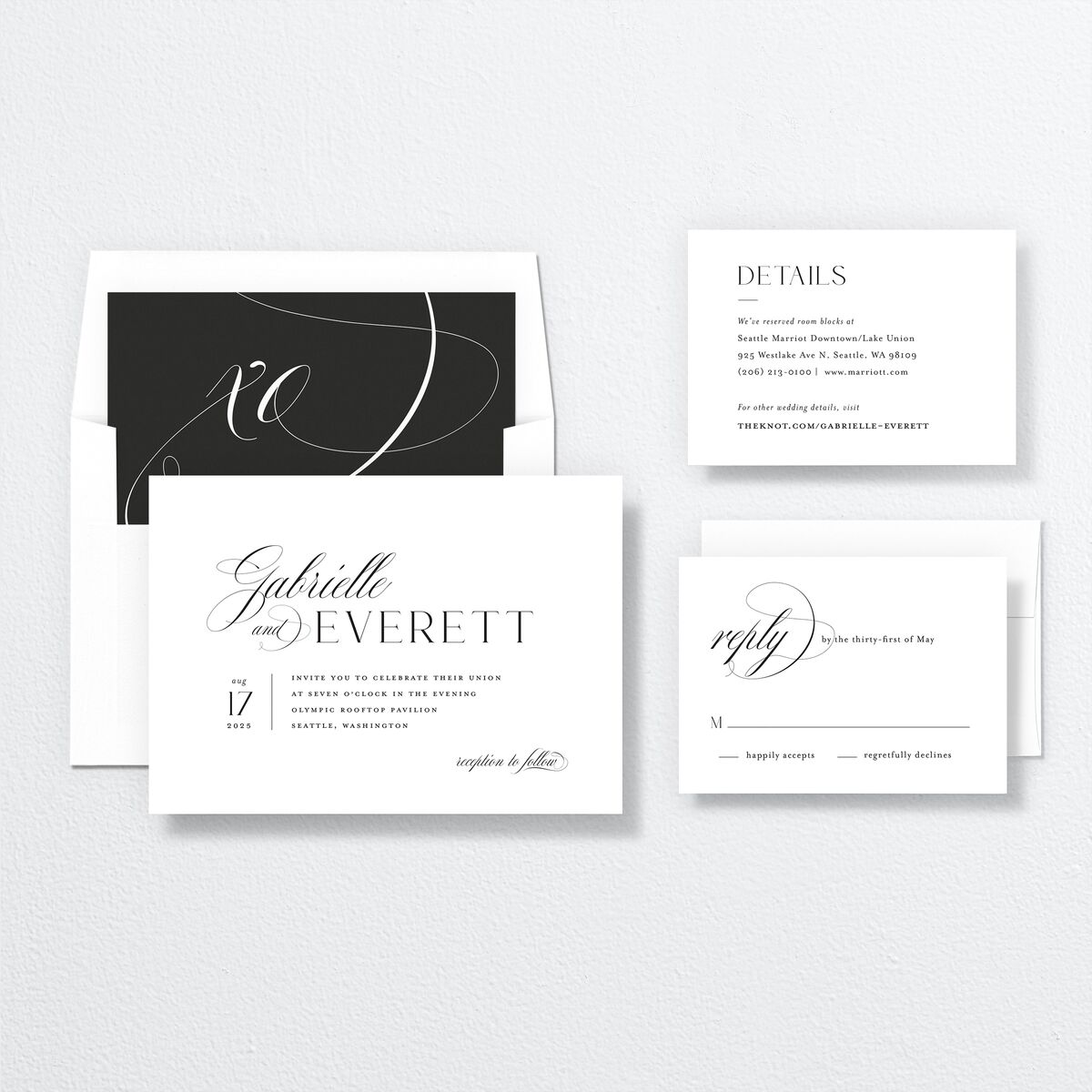 Opposites Attract Wedding Invitations Licorice Signature No