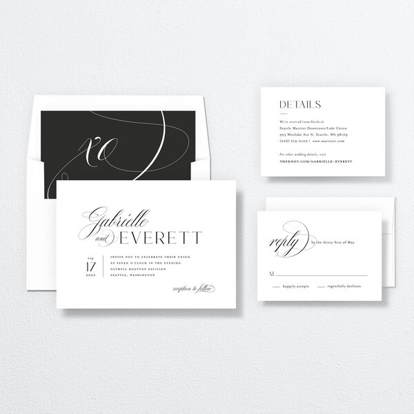 Opposites Attract Wedding Invitations Licorice Signature No