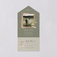 Scrapbook Photo All-in-One Wedding Invitations Thyme Signature Light Both Recipient and Return Addresses No