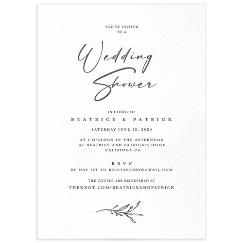 Romantic Setting Bridal Shower Invitations - Grey