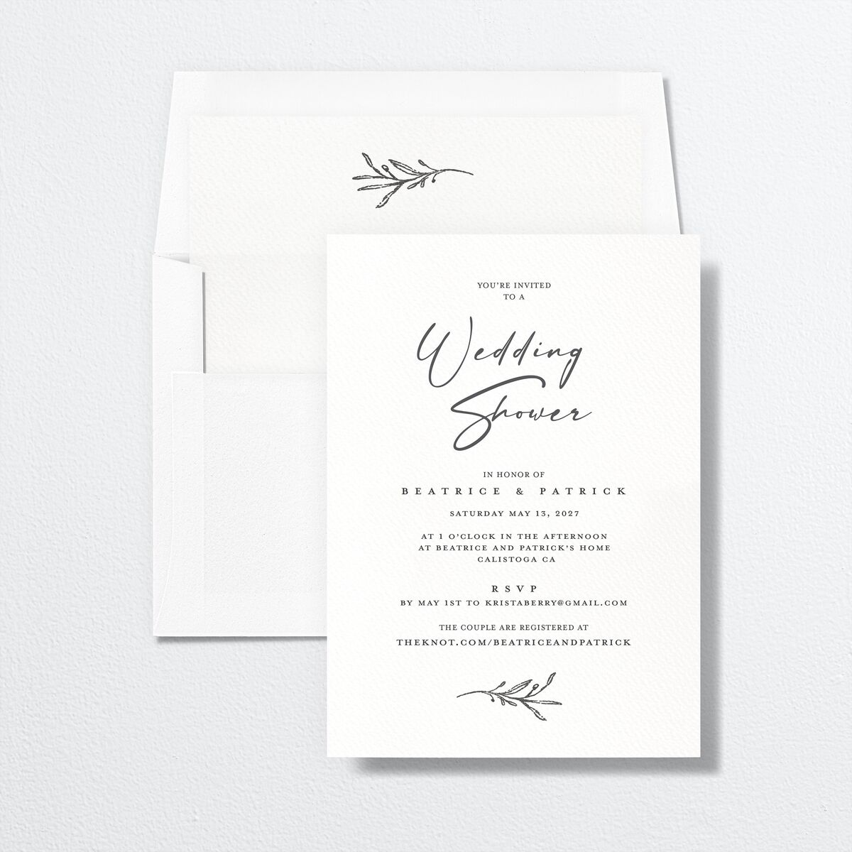 Romantic Setting Bridal Shower Invitations Medieval Grey Signature Standard