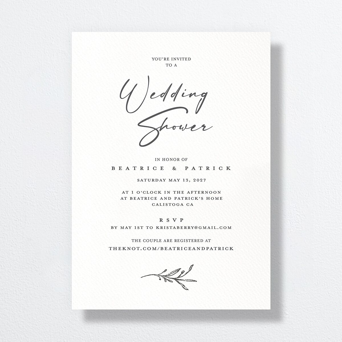 Romantic Setting Bridal Shower Invitations Medieval Grey Signature Standard