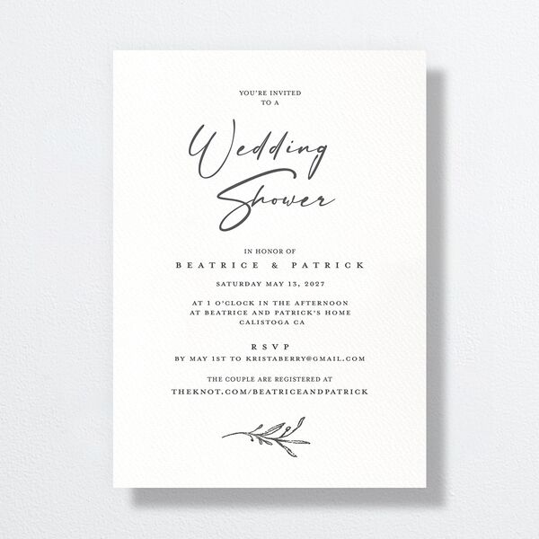 Romantic Setting Bridal Shower Invitations Medieval Grey Signature Standard