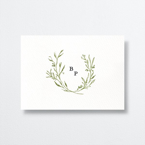 Romantic Setting Wedding Enclosure Cards back in Green