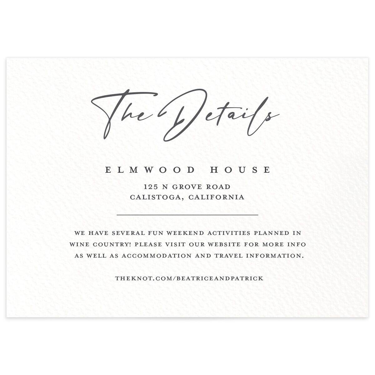 Romantic Setting Wedding Enclosure Cards