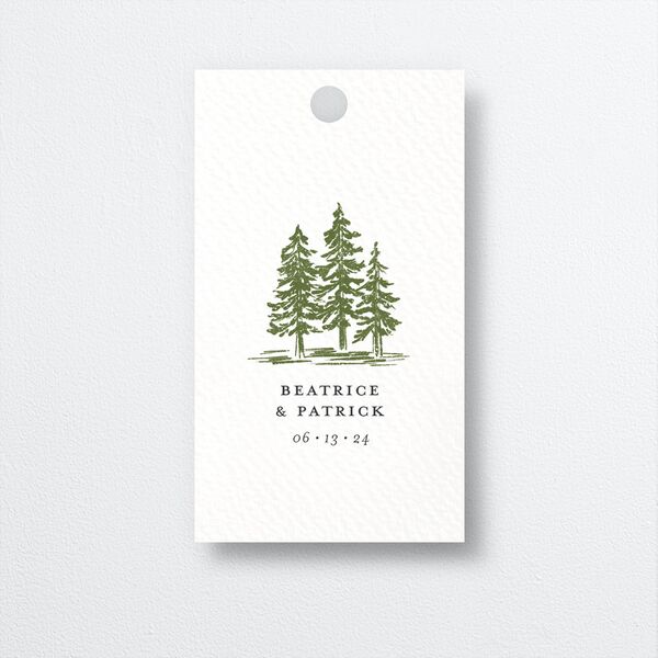 Romantic Setting Favor Gift Tags back in Green