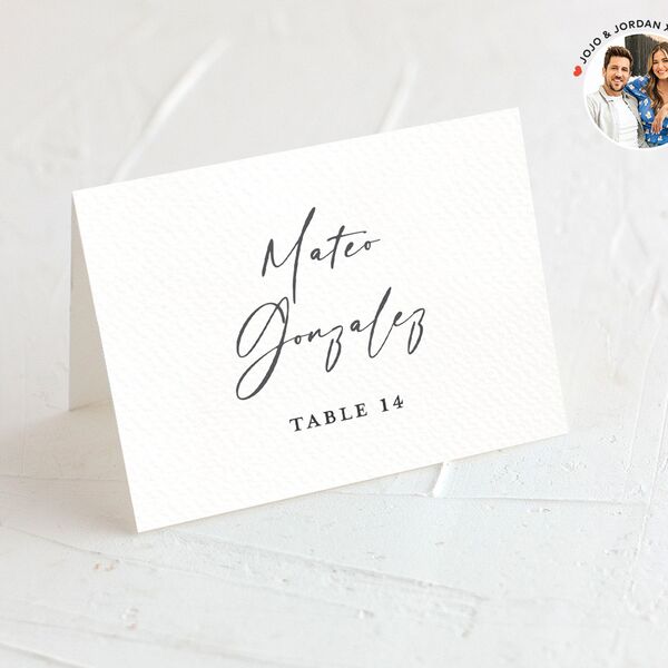 Romantic Setting Place Cards Medieval Grey Signature