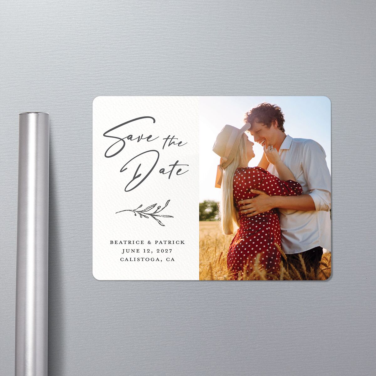 Romantic Setting Save The Date Magnets Medieval Grey Magnet Paper
