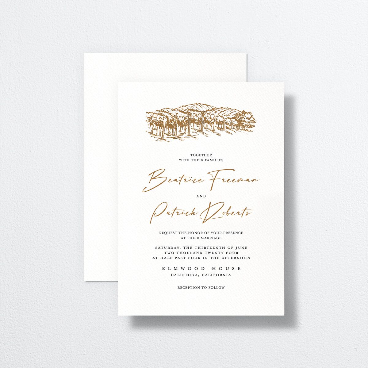 Romantic Setting Wedding Invitations front-and-back
