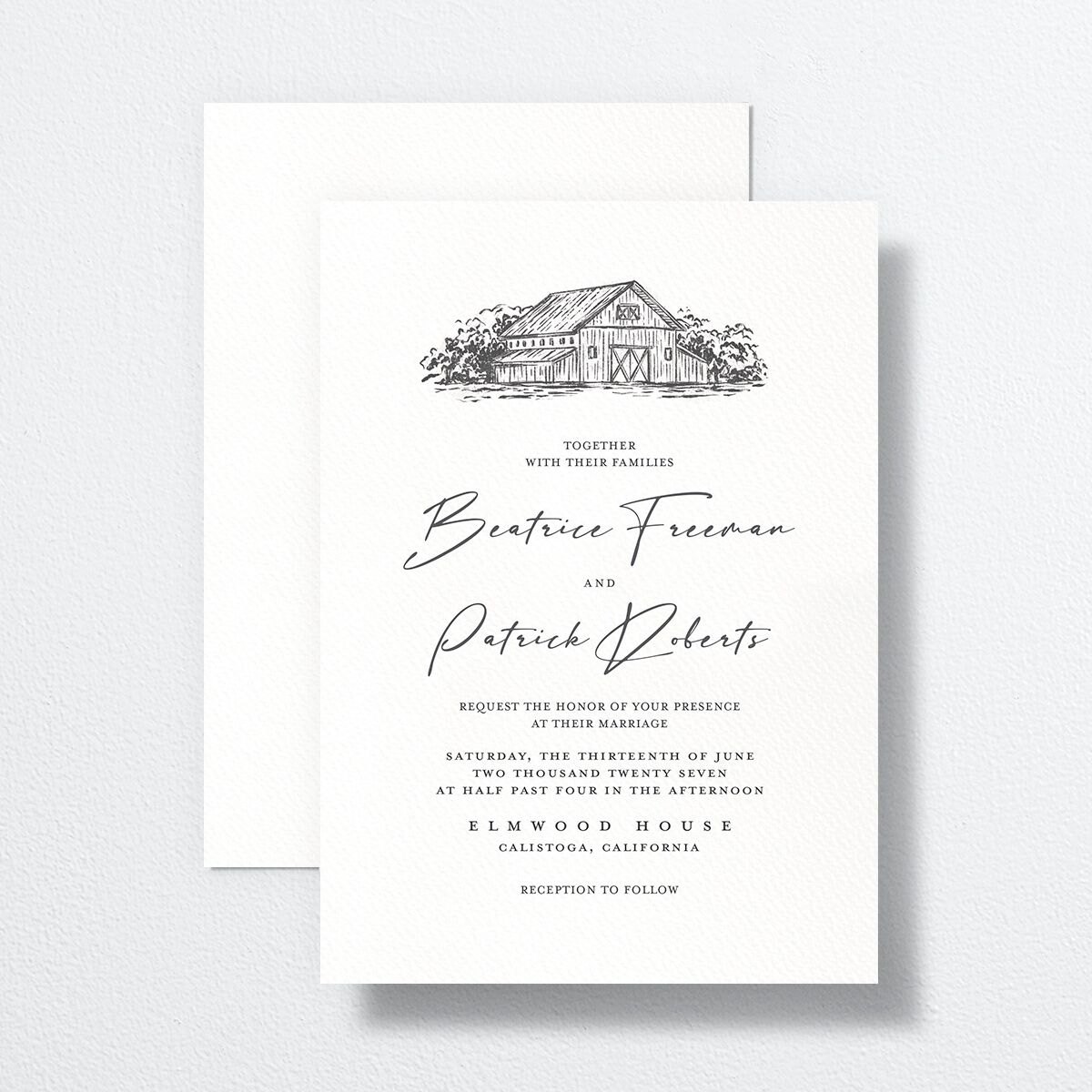 Romantic Setting Wedding Invitations Medieval Grey Signature No Standard
