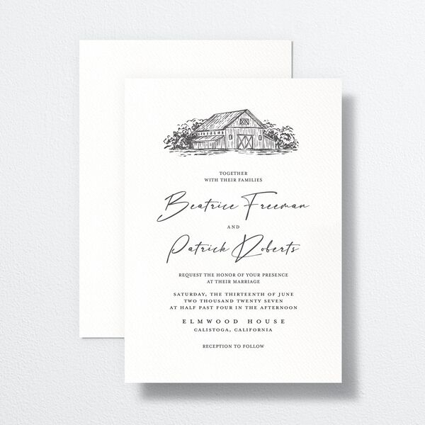 Romantic Setting Wedding Invitations Medieval Grey Signature No Standard