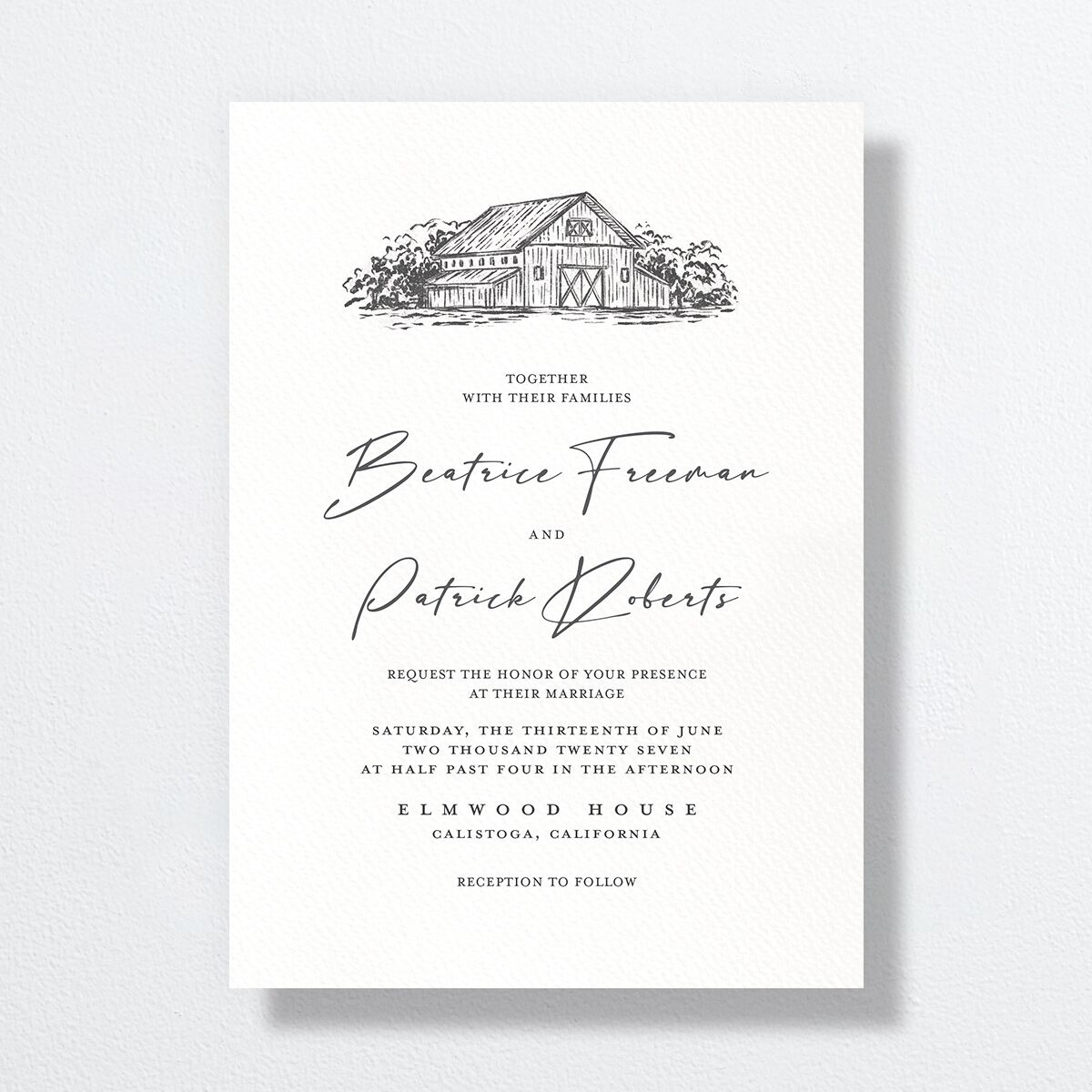 Romantic Setting Wedding Invitations Medieval Grey Signature No Standard