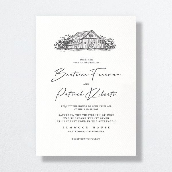 Romantic Setting Wedding Invitations Medieval Grey Signature No Standard